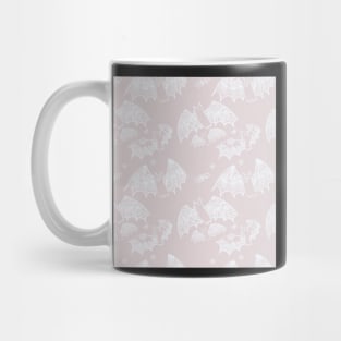 Taupe and Cream Classy Spooky Lace Bats Mug